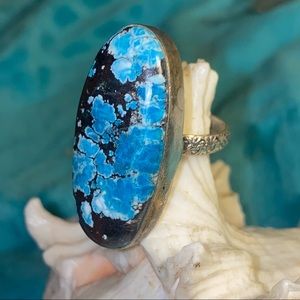 Chrysocolla Natural Gemstone canochon Handcrafted ring 9